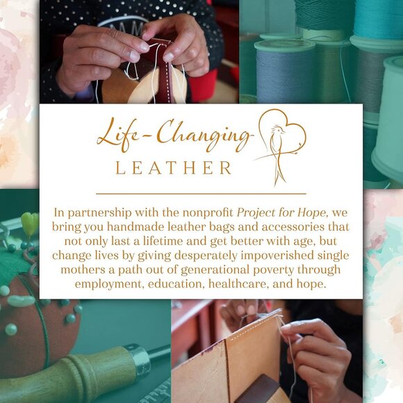 Crossbody Handbag Full Grain Veg-Tan Leather Small Purse Stylish Eco-Friendly - Picture 7 of 9